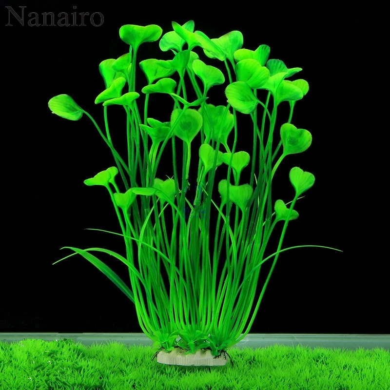 

2020 New 40cm Green Artificial Simulation Protection Materials PVC Water Plants for Fish Tank Aquarium accessories Decoration