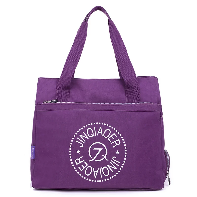 Purple Женская нейлоновая сумка-мессенджер, большая Вместительная женская сумка на плечо, водонепроницаемая сумка, повседневная сумка-тоут, модная сумка через плечо для леди - Цвет: Purple