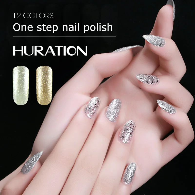Huration Платиновый гель Лак 12 цветов Набор LED ультрафиолетовый с блестками Vernis лак