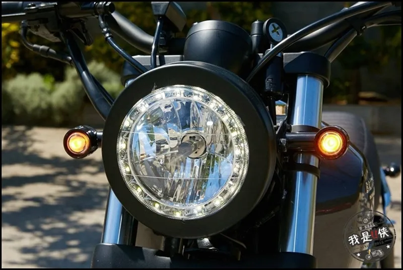 Вообще ретро мотоцикл кафе фара гонщика CG125 GN125 фара мотоцикл светодиодный днем передние фары