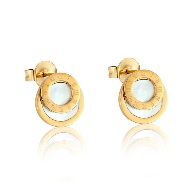 Серьги гвоздики в виде белых ракушек|brand stud earrings|fashion earringsstud earrings |