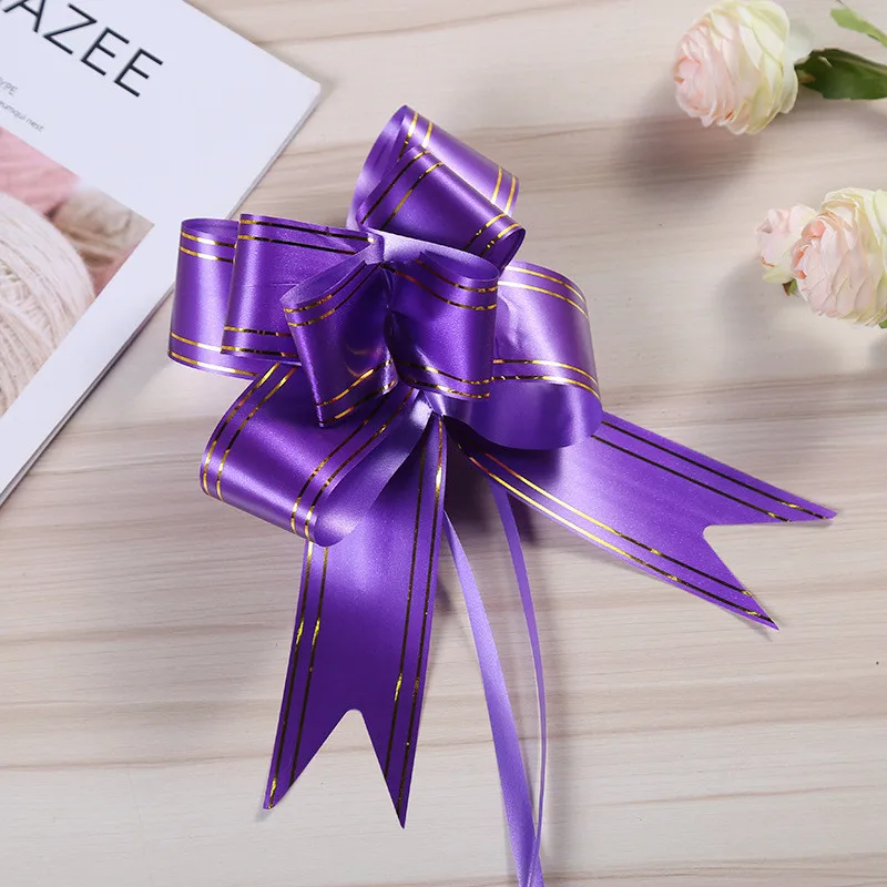 dark purple 10 шт./лот, 4,5 см х 73 см, Подарочные ленты, рождественский подарок, обертка, украшение для свадебного автомобиля, декор для дня рождения, вечеринки, принадлежности для Святого Валентина - Цвет: dark purple