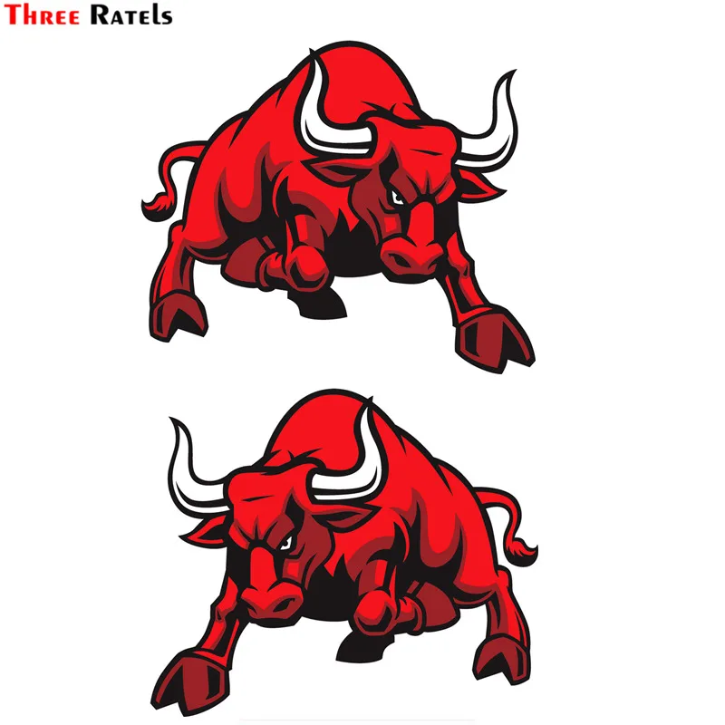 

Three Ratels TZ-175 17.7*15cm 1-3 Pieces Angry Spanish Bull Red Car Sticker