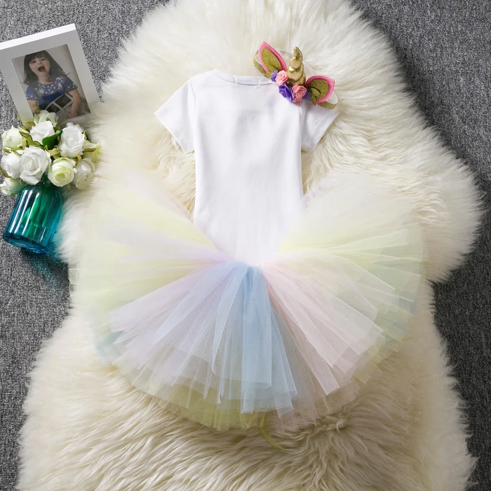 Платье-пачка для первого дня рождения для маленьких девочек; Vestidos Infantil; одежда маленькой принцессы; костюм для крещения для девочек 1 год;