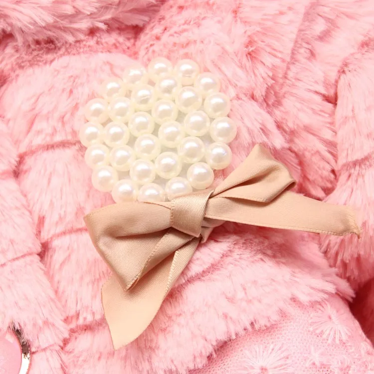 Меховое пальто для девочек зимняя теплая куртка-накидка плотная верхняя одежда