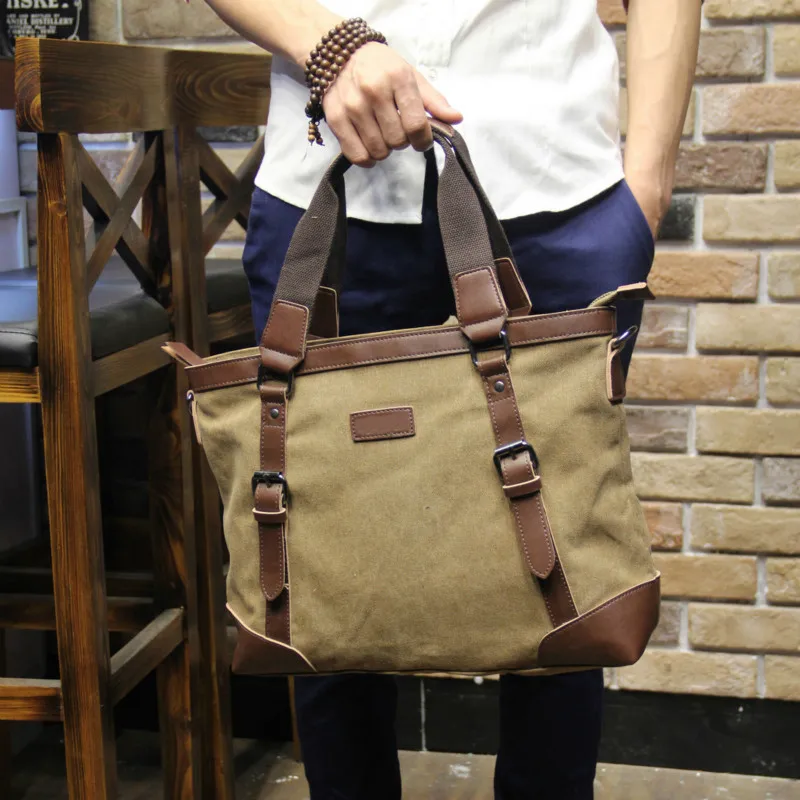 

Tidog The new business men bag shoulder bag canvas leisure inclined briefcase