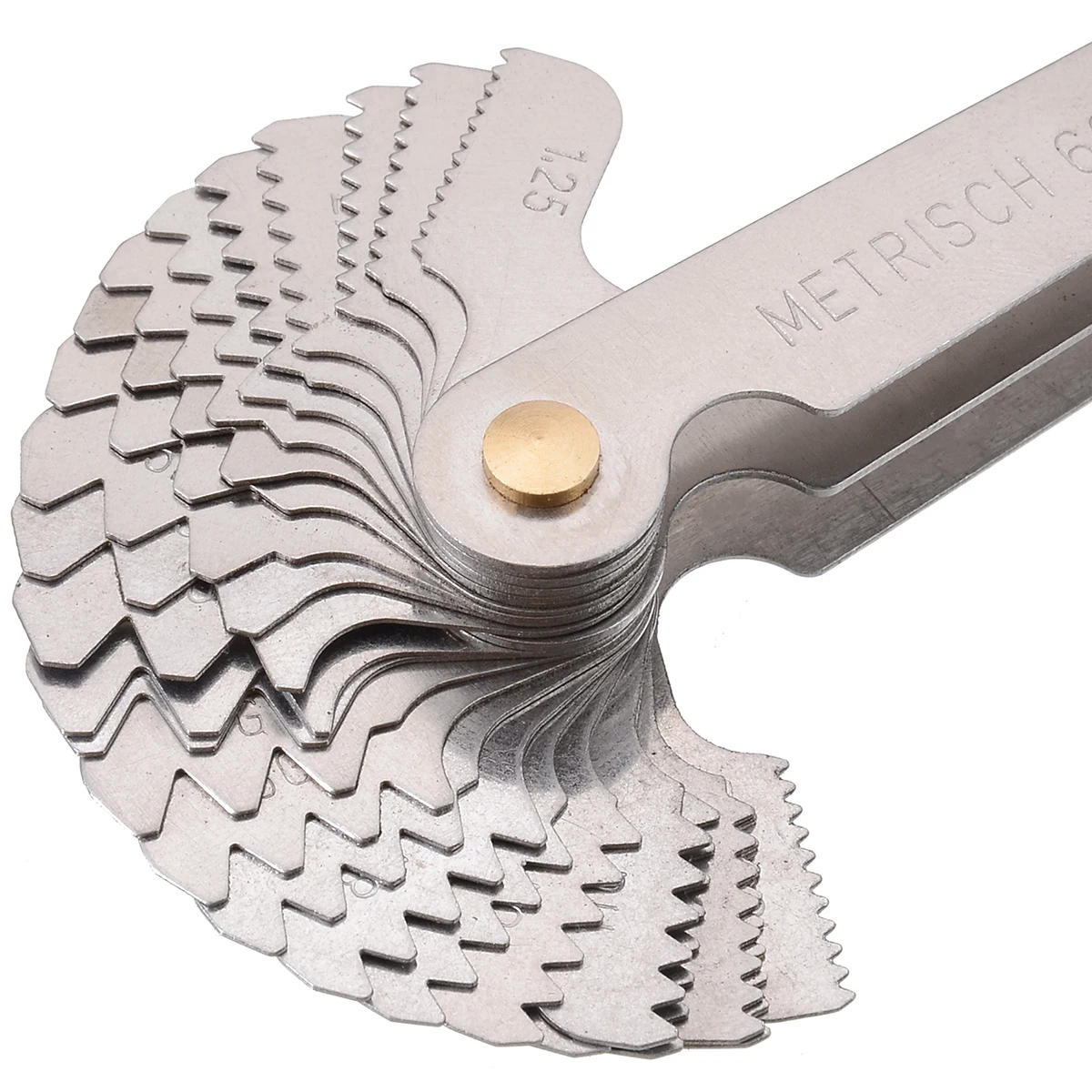

52 Blade Metric Screw Thread Pitch Gauge 60 Degree 50 Degree Steel Gauge Measuring Tools 6.7 x 1.7 x 1.3cm