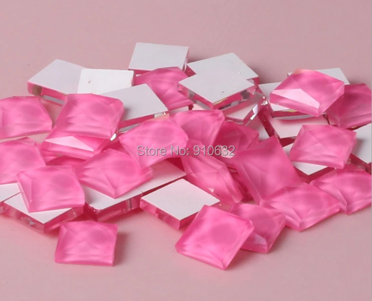 1000 шт 8 мм розовые плоские квадратные прозрачные кристаллы стеклянные