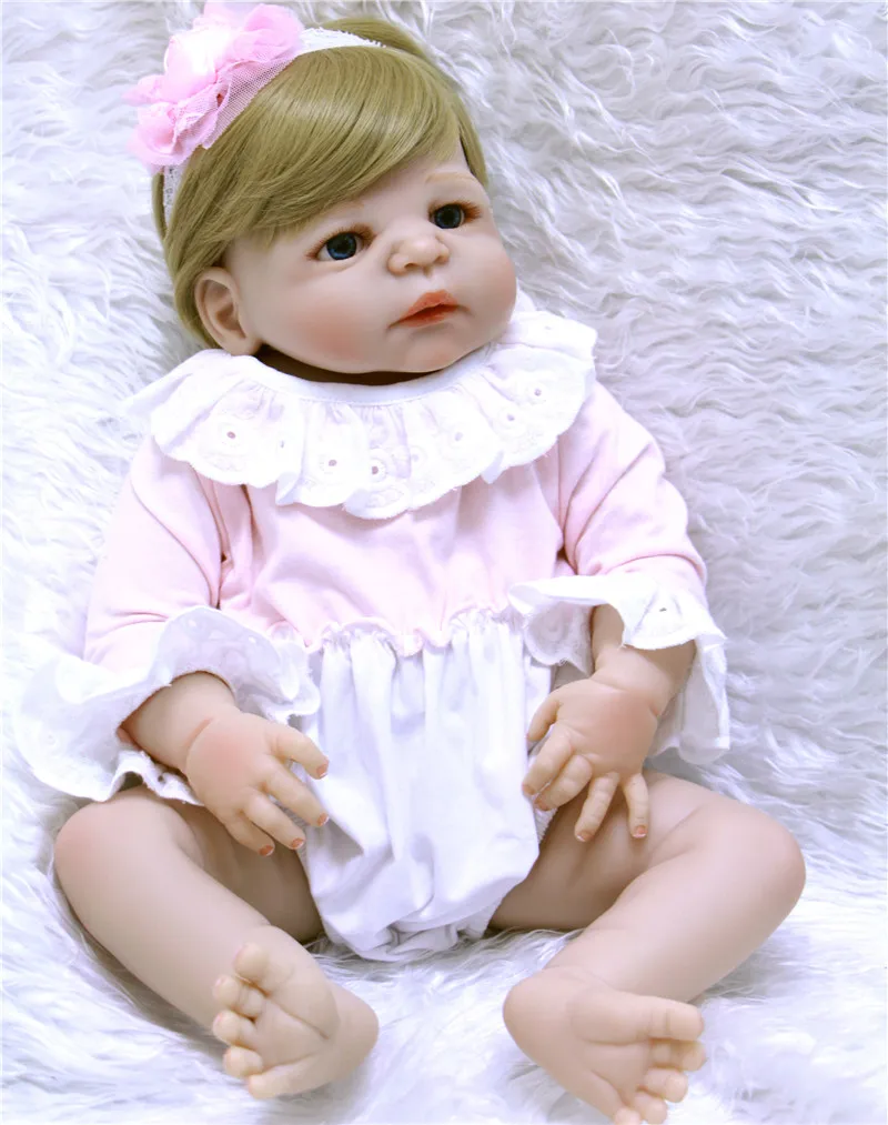 DollMai bebes reborn girl полностью силиконовые куклы для новорожденных 22 дюйма поддельные