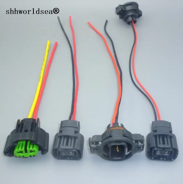 Shhworldsea 2Pcs 5202 5201 2504 H16 9009 PS24W H9 h11 2 pin Car Fog Lights Bulbs Female male Connector Wiring Harness Plug Base