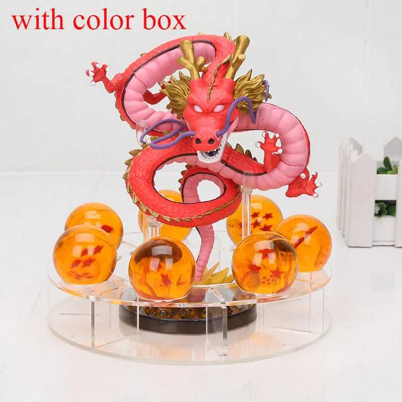 15 см Dragon Ball Z фигурки Shenron Dragonball Z Набор фигурок Esferas Del Dragon+ 7 штук 3,5 см Мячи+ полка фигурки DBZ - Цвет: red orange with box