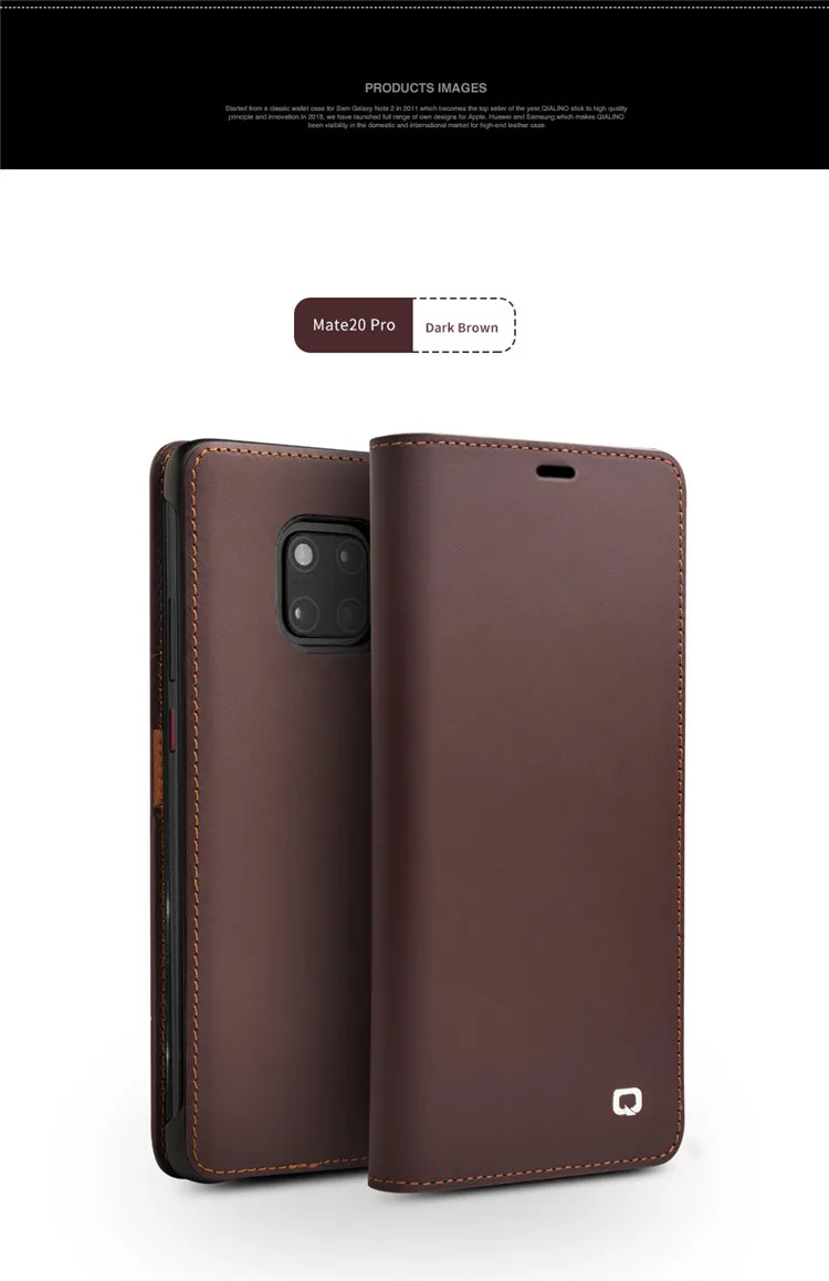 QIALINO Чехол-книжка из натуральной кожи для huawei mate 20X5G Стильный чехол для телефона с отделениями для карт для mate 20 Pro 6,39/6,53/7,2 дюймов