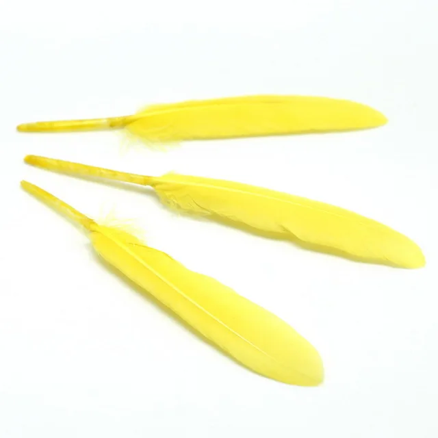 Yellow Высокое качество 10-15 см 25/50 шт. натуральные гусиные перья утка Шлейфы для поделок в стиле «Ловец снов»; аксессуары для изготовления украшений своими руками украшения - Цвет: Yellow