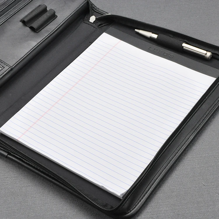 Бизнес А4 кожаные папки Сумка для документов портфель padfolio папка для файлов А4 Органайзер с молнией заправка блокнот