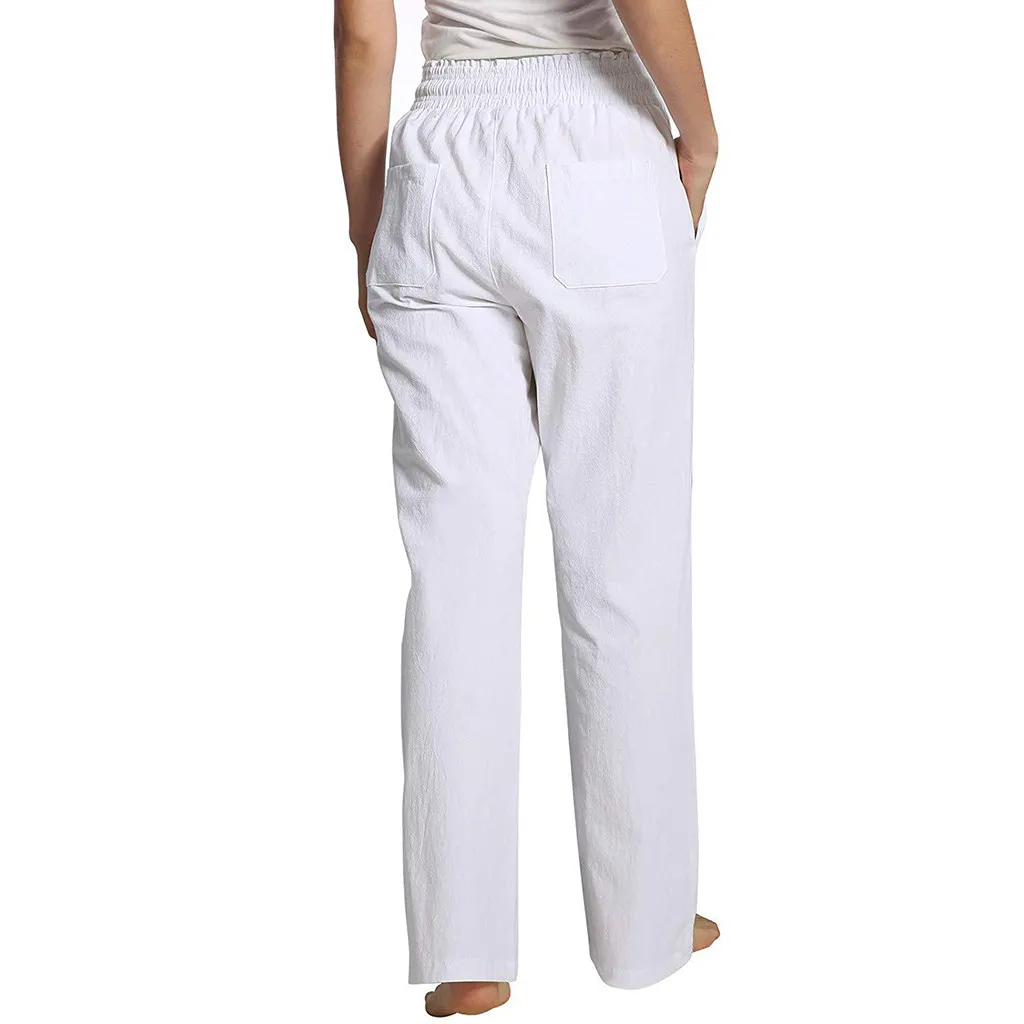 Женские летние брюки pantalon femme повседневные с высокой талией широкие мягкие и