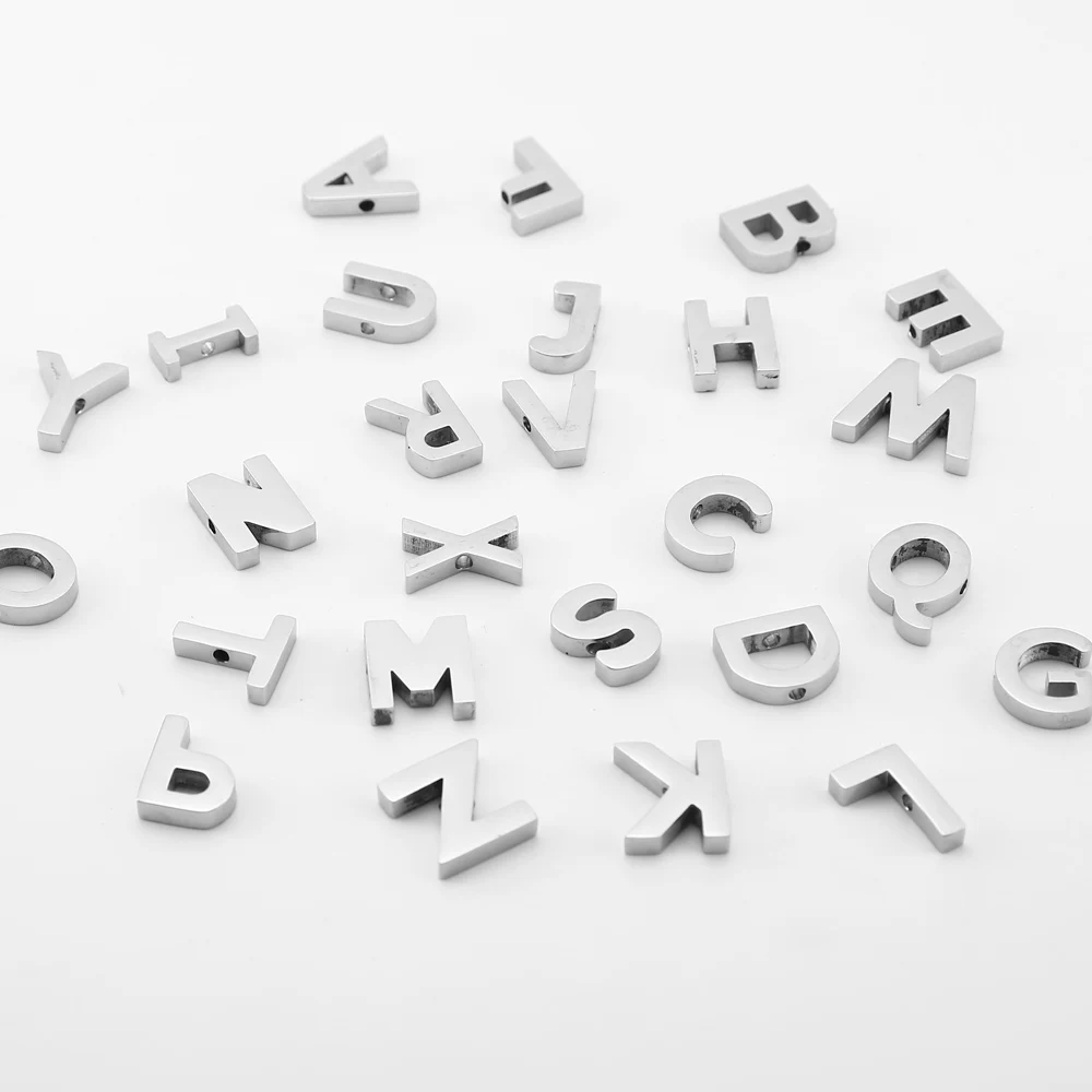 1 шт. подвеска из нержавеющей стали с одной стороны буквами алфавита ручная