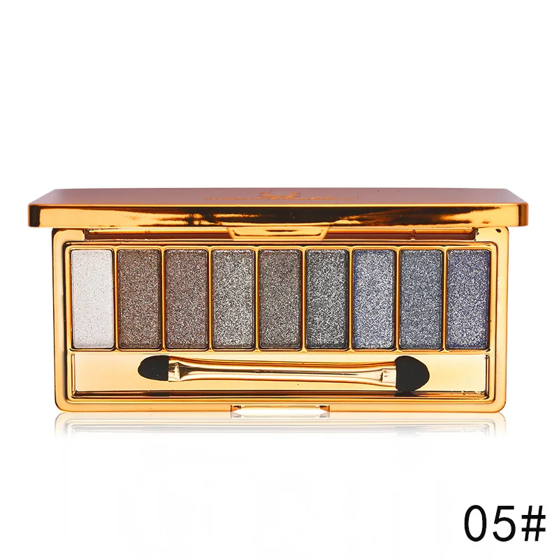 05 Professional Makeup Eyeshadow Palette 9 Color Dazzle Bright Eye Shadow Maquillage Makeup Shine Smoky Palette Make Up - Цвет: 05