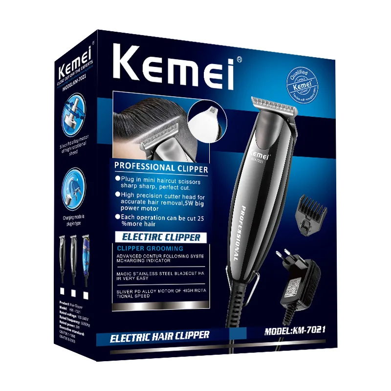 Kemei 0 мм baldheed Профессиональное моделирование волос триммер для бороды