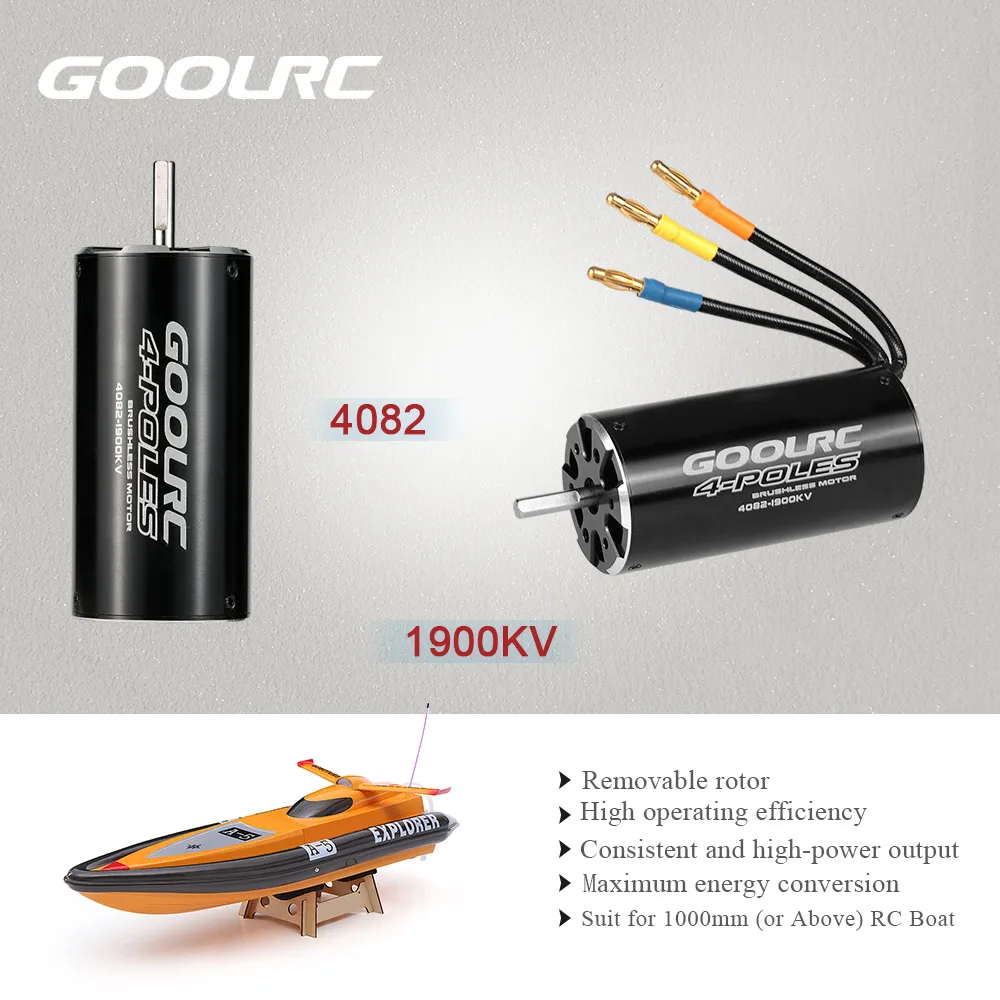 Оригинальные детали GoolRC RC 4082 1900KV 4 полюса бесщеточный Бесконтактный двигатель