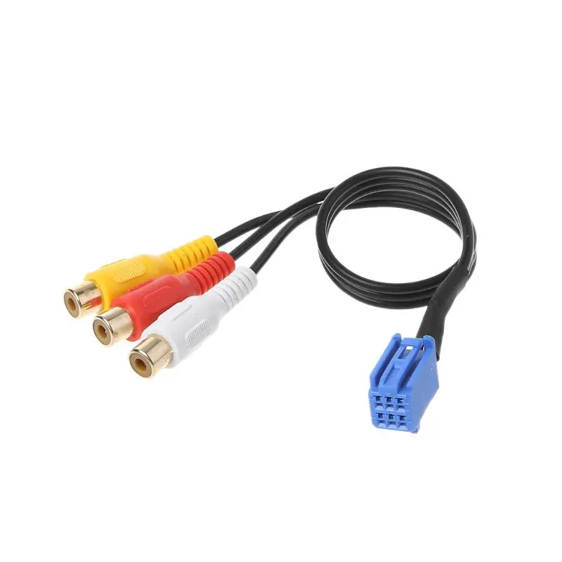 

New 1 Pc Vehicle Car 3RCA Cable Adapter for DVD Navigation Headunit 6Pin Blue AV Port 3040 Auto Car Accessories