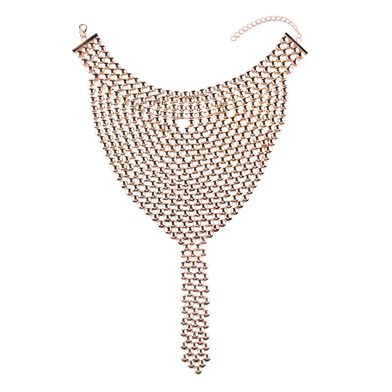 

BK 3 Colors Fashion Metal Chokers Jewelry Neck Bib Collar Torques Long Chain Tassels Statement Necklaces Pendants Women Gift