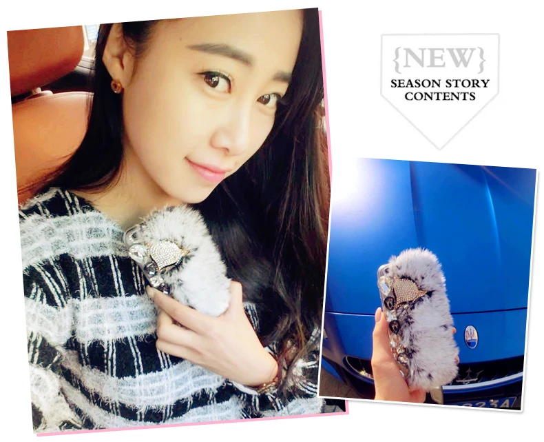 Чехол из кроличьего меха для iPhone 11 Pro Max Роскошный чехол с блестящими бриллиантами