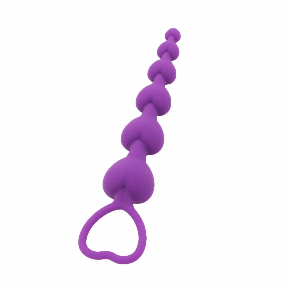 YEMA Ring-pull Heart Shaped Anal Beads Tail Plug Prostata Massage Silicone Butt For Adults Sex Toys for Woman Men Gay | Красота и