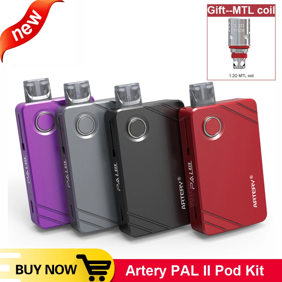 Оригинальный артерия PAL II Pod Kit 1000 мАч батарея электронная сигарета с MTL катушки и