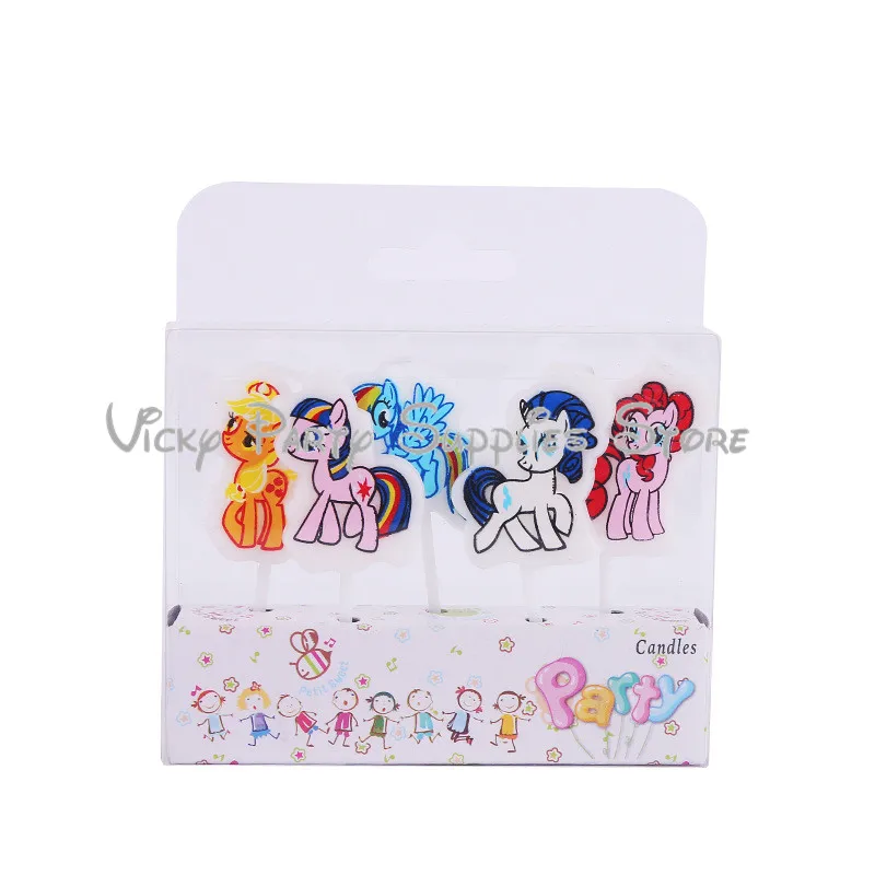5pcs/lot My Little Pony Party Cartoon Candle Birthday Baby Shower Theme Decorations Supplies | Дом и сад