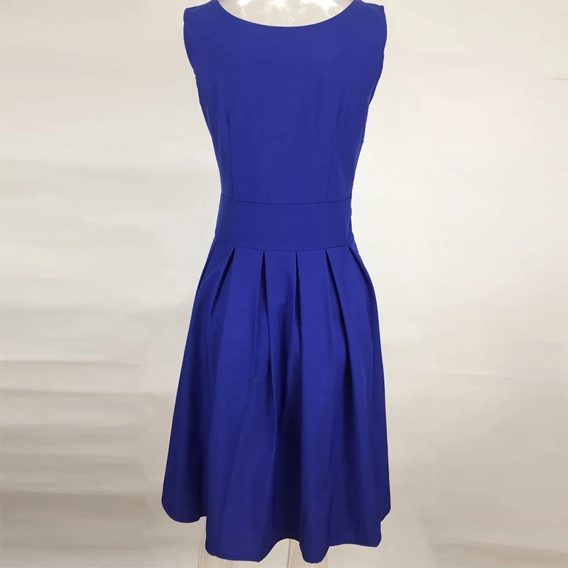 Kostlich Summer Dress Elegant Women O-Neck Sleeveless Party Dresses 1950s Vintage Big Swing Office Lady Sundress | Женская одежда