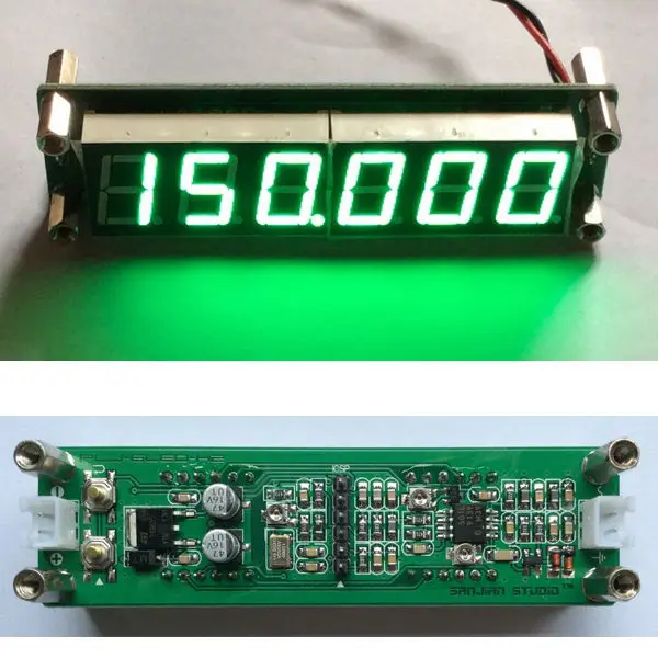 Зеленый 1 МГц до 1000 RF одночастотный счетчик тестер цифровой светодиодный