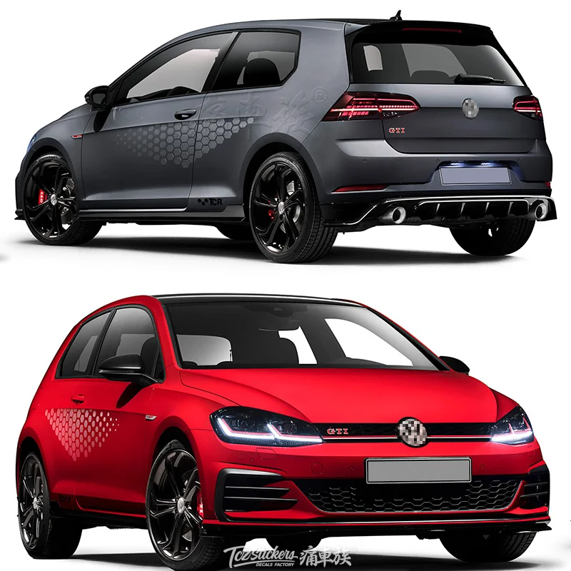 Автомобильные наклейки для Volkswagen Golf, потяните цветок, Гольф 7, внешний вид, модифицированное украшение для спортивного тела, Модифицированная наклейка для гольфа, пленка