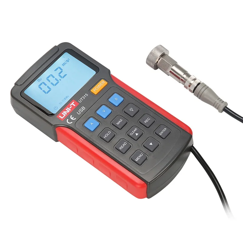 UNI-T UT315 цифровой Виброметр портативный виброизмерительный прибор ЖК-дисплей Подсветка USB подключение