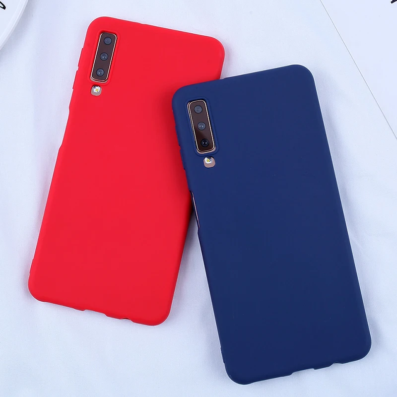 Candy Color Cases For Samsung Galaxy A7 2018 Case Phone Cover S10E S10 S8 S9Plus A5 2017 A8 A6 Plus | Мобильные телефоны и