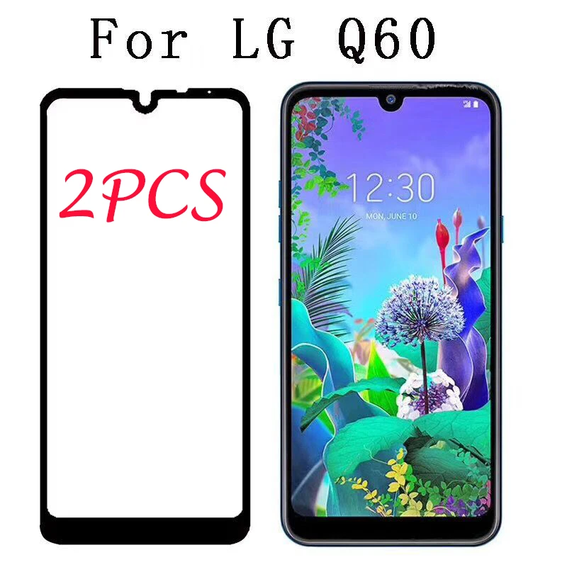 2 шт полный клей полное покрытие из закаленного стекла для LG Q60 Защитная пленка