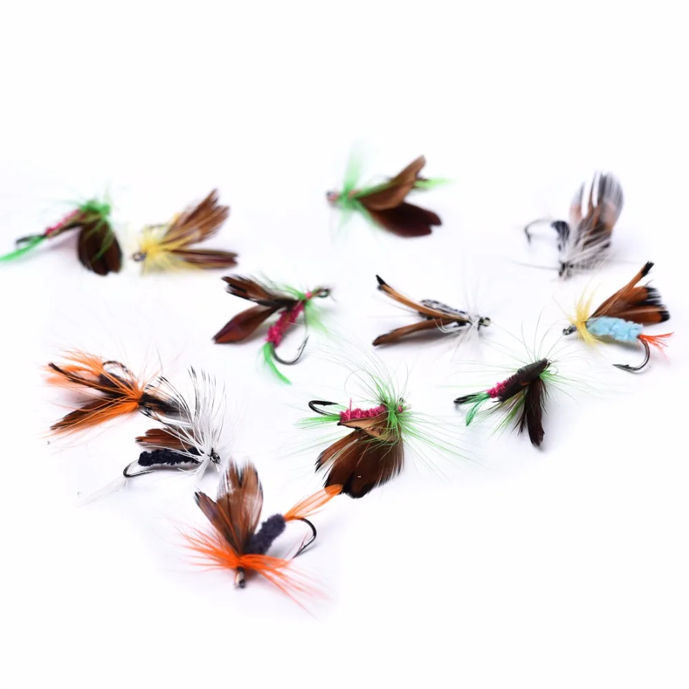 12pcs boxed flies insects bait lures artificial butterfly fly fishing hook lure bass hooks | Спорт и развлечения