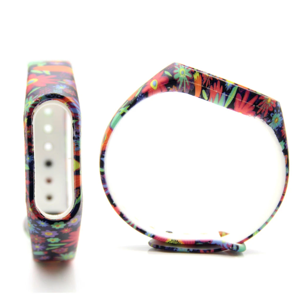Для mi Band 2 с цветочным принтом сменный ремешок для Xiao mi силиконовые браслеты для mi Band 2 цветной браслет для mi Band 2