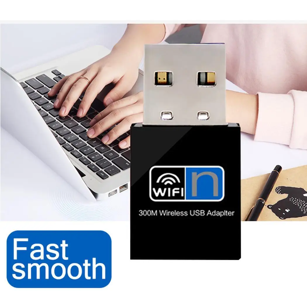 300 Мбит/с беспроводной мини Wi Fi USB Адаптер 2 4 ГГц WiFi 0 портативный Повседневный