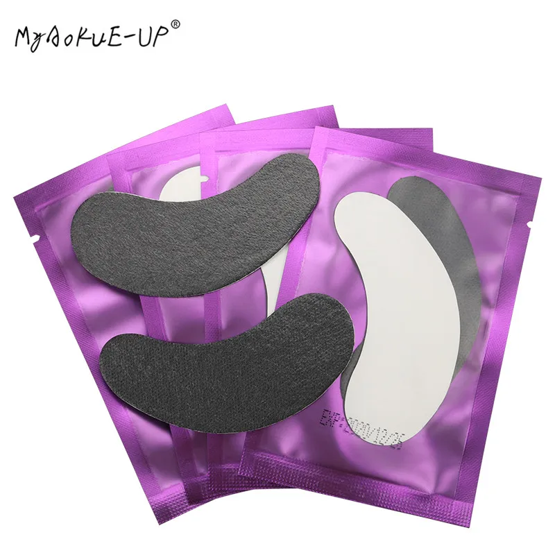 purple 50 пар/лот гелевые подушечки для глаз бумажные патчи для ресниц для наращивания ресниц глаз накладки-наклейки под глаз черные пятна, инструменты для макияжа - Цвет: purple