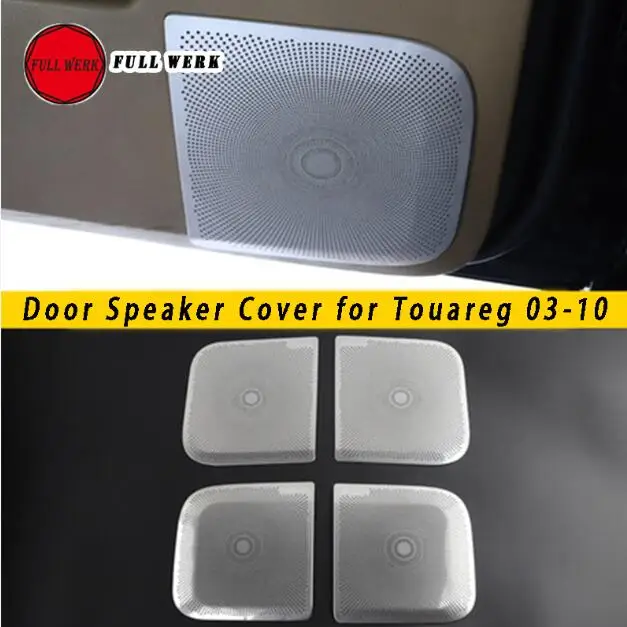 Big Door Speaker Cov Крышка дверного динамика из нержавеющей стали, столб, твиттер, крышка динамика, наклейка, протектор, украшение для Touareg 03-10, Стайлинг автомобиля, Acces - Название цвета: Big Door Speaker Cov