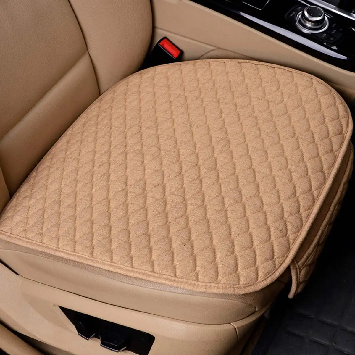 Beige Front Seat Автомобильные чехлы для сидений, защитный коврик, Автомобильная подушка для переднего сиденья, нескользящий чехол для сидений автомобиля, подходит для большинства транспортных средств, бежевый/черный/серый чехлы для сидений - Название цвета: Beige Front Seat