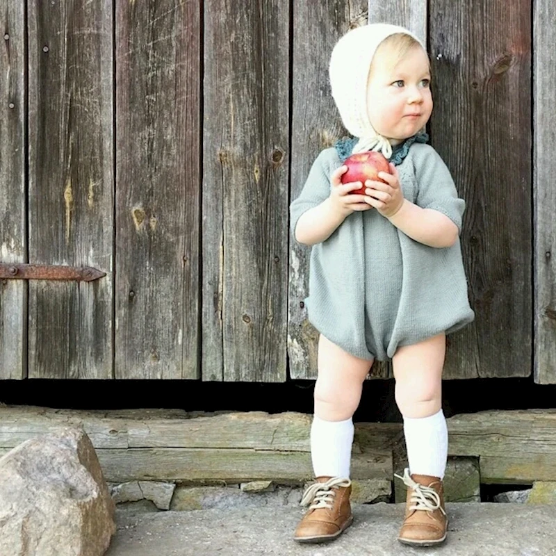 

Baby Knitted Romper Girl Autumn Sweater Infant Kids Pullover Toddler Blue Orange roupas infantis menina fille sueter bebe