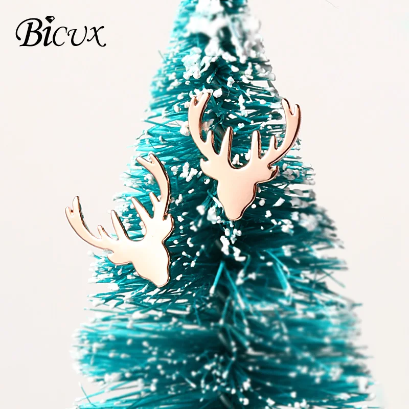 BICUX рождественские серьги-гвоздики для женщин дети мода нержавеющая сталь