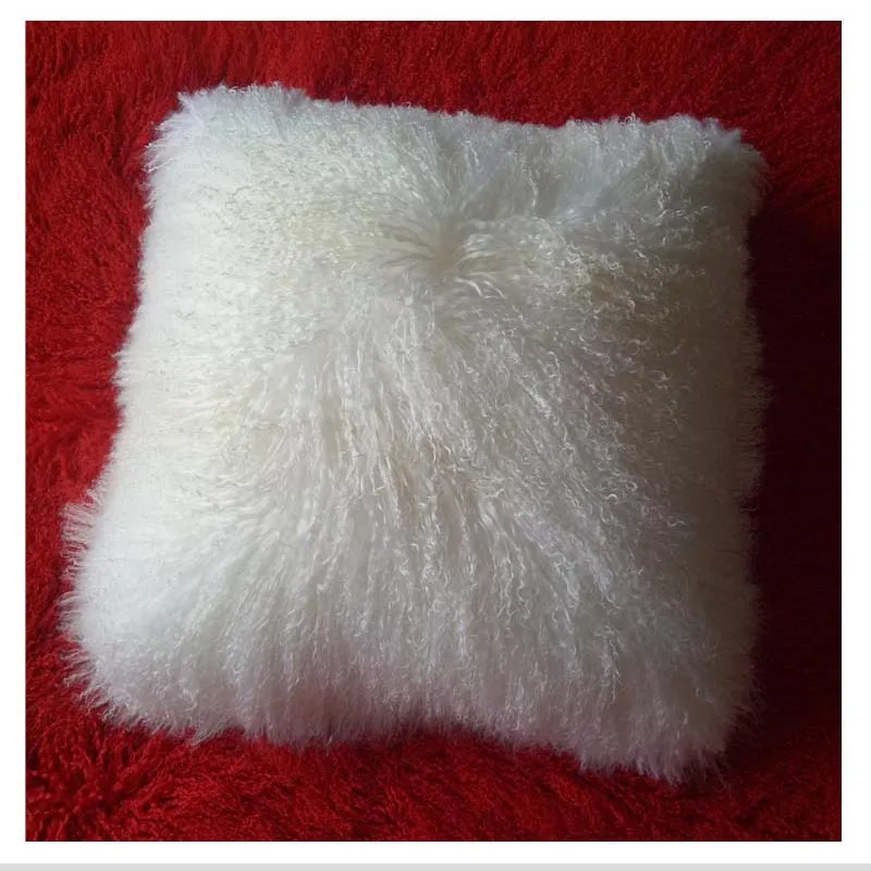 White MS. SOFTEX чехол для подушки из натурального меха ягненка монгольский чехол для подушки из меха ягненка чехол для подушки из натурального меха ягненка чехол для подушки - Цвет: White