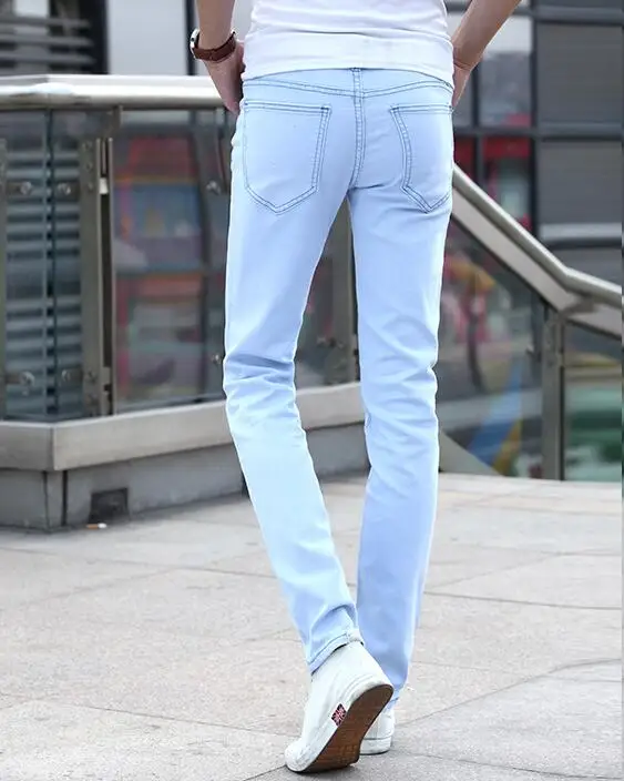 Джинсы мужские Стрейчевые зауженные модные брюки-карандаш в повседневном стиле