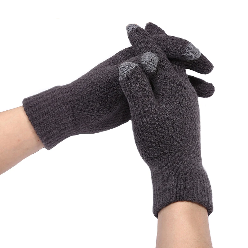 Зимние осенние мужские трикотажные перчатки сенсорный экран высокого качества