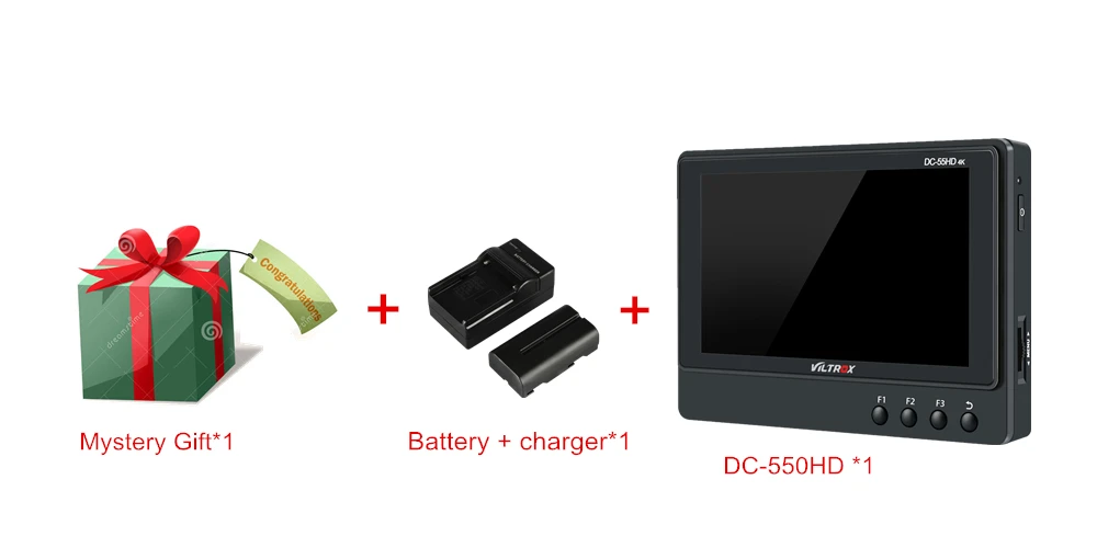Черный Viltrox DC-55HD 5,5 ''4 K 1920x1080 ips HD ЖК-камера видео монитор Дисплей HDMI AV вход для Canon Nikon SONY DSLR BMPCC 5DIV - Цвет: Черный