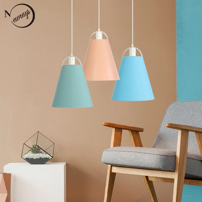 

Pastoral art deco hanging lamp LED E27 home decor modern colorful pendant light for dining room bedroom study kitchen parlor