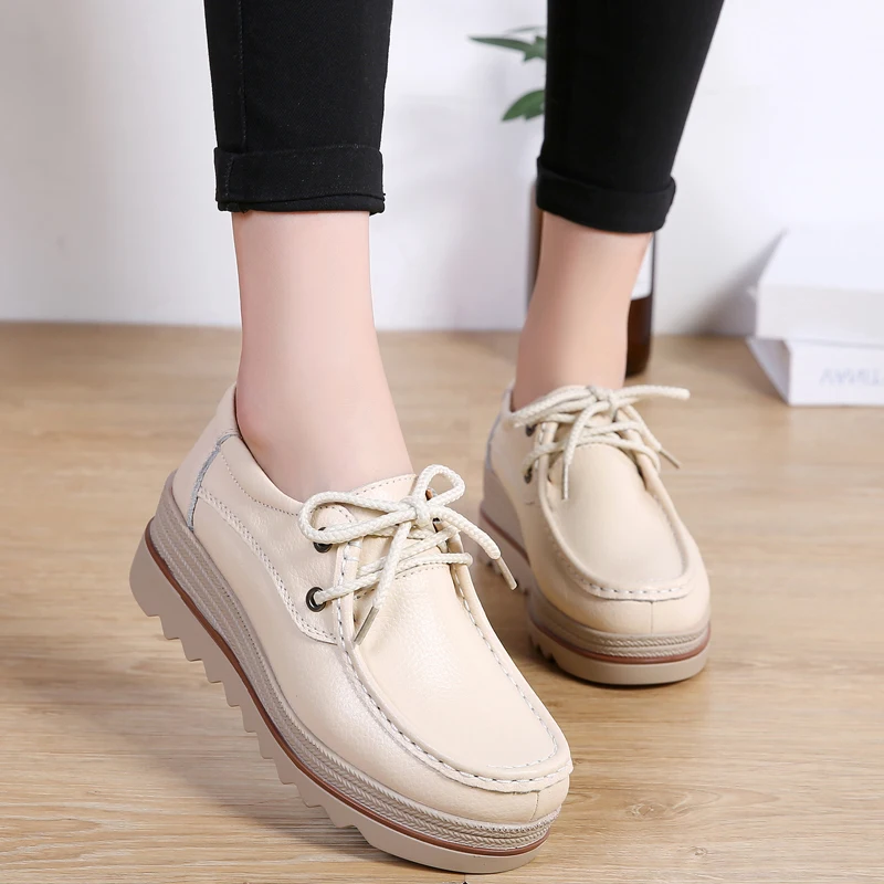 Hosteven/Женская обувь кроссовки лоферы мокасины балетки из натуральной кожи