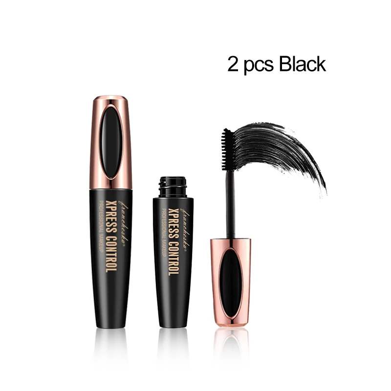 2pcs set B Тушь для ресниц 4д шелковые волокна тушь для ресниц подводка для глаз Водонепроницаемый Профессиональный Полный Макияж для расширения ресниц косметика для макияжа тушь - Цвет: 2pcs set B
